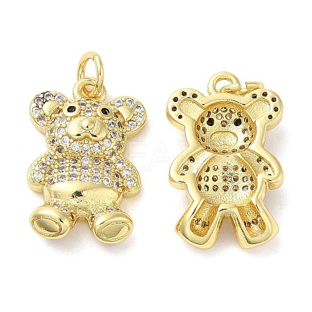 Brass Micro Pave Cubic Zirconia Pendants KK-M249-04G-1