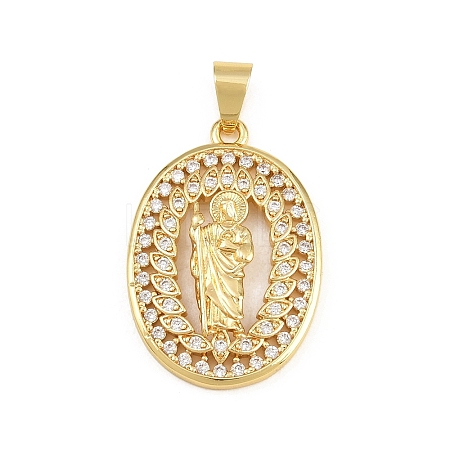 Religion Brass Micro Pave Clear Cubic Zirconia Pendants CU-CBAD306-21G-1