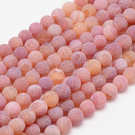 Natural Weathered Agate Beads Strands X-G-G589-8mm-05-1