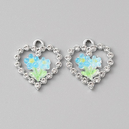 Platinum Alloy Rhinestone Pendants FIND-TAC0008-69P-07-1