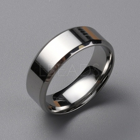304 Stainless Steel Wide Band Finger Rings for Women Men RJEW-WH0009-12F-1