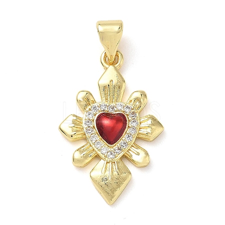 Brass Micro Pave Cubic Zirconia Pendants KK-I379-03G-E-1