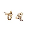 Brass Micro Pave Cubic Zirconia Dragonfly Hoop Earrings for Women WG01AB9-01-3