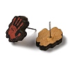 Wood Stud Earrings EJEW-Z054-02M-2