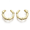 Brass Micro Pave Cubic Zirconia Cuff Earrings EJEW-N015-10-NF-1