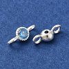 925 Sterling Silver Pave Cubic Zirconia Connector Charms STER-Z007-01P-01-2