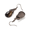 Natural Tiger Eye Teardrop Dangle Earrings EJEW-B055-01R-24-2