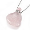 Natural Rose Quartz Openable Perfume Bottle Pendant Necklaces G-K295-A01-P-3