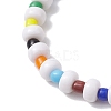 White Acrylic & Glass Seed Beaded Stretch Bracelets for Women BJEW-JB10344-3