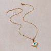 Vintage 304 Stainless Steel Enamel Evil Eye Pendant Necklaces for Women LS-XZ3178-4