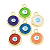 Rack Plating Brass Enamel Pendants KK-A205-07G-1