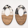 Transparent Resin & Walnut Wood Pendants X-RESI-T023-08-F01-1