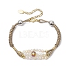 Glass & ABS Plastic Imitation Pearl Link Bracelets BJEW-JB10425-1