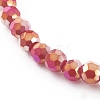 Electroplate Faceted Round Glass Beaded Bracelets BJEW-JB06124-03-3