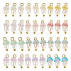 48Pcs 12 Styles Acrylic & Natural Pearl Flower Pendants PALLOY-CW00007-2