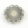 Tibetan Style Flower Alloy Cabochon Settings X-TIBE-Q038-009AS-RS-2