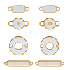 DICOSMETIC 8Pcs 4 Styles 304 Stainless Steel Connector Charms with Shell STAS-DC0014-58-1