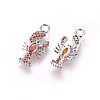 Brass Micro Pave Cubic Zirconia Pendants ZIRC-L075-25-3