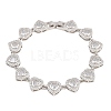 Brass Pave Cubic Zirconia Heart Tennis Bracelets for Women KK-CBA68DA-09P-01-4