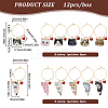 BENECREAT 12 Pcs 12 Style Cat Theme Alloy Enamel Wine Glass Charms AJEW-BC0003-89-2