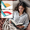 16Pcs 16 Styles PU Leather Fan Bookmarks AJEW-TA0002-23-9
