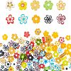 120Pcs 10 Colors Handmade Millefiori Glass Beads LAMP-FH0001-01-1