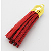 Golden Brass Suede Tassels for Cell Phone Straps Making FIND-H004-6G-1