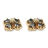 Brass Pave Clear Cubic Zirconia Connector Charms KK-B072-09G-3