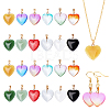 24Pcs 12 Colors Spray Painted Glass Pendants GLAA-CA0001-51-1