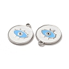 304 Stainless Steel Enamel Pendants STAS-Q001-28P-3