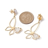 Butterfly Shell Pearl Dangle Stud Earrings EJEW-TA00356-3