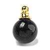 Synthetic Blue Goldstone Perfume Bottle Pendants G-K338-22G-10-1