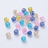 Baking Paint Crackle Glass Beads DGLA-X0006-8mm-04-2