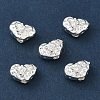 Brass Micro Pave Clear Cubic Zirconia Beads CU-CBAC675-09S-2