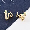 Brass Micro Pave Cubic Zirconia Stud Earrings for Women EJEW-F352-03G-5