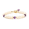 Natural Pearl Beaded Bracelet for Girl Women BJEW-JB06859-2