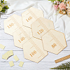 Hexagon Wood Measuring Growth Chart Rulers TOOL-WH0136-124B-3