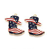Independence Day Alloy Enamel Pendants ENAM-T022-45KCG-1