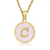 Natural Shell Initial Letter Pendant Necklace LE4192-5-1