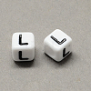 Large Hole Acrylic Letter European Beads SACR-Q103-7mm-01L-2