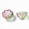 Two Tone Transparent Spray Painted Glass Beads GLAA-N035-06A-G05-3