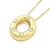Brass & Plastic Pearl Letter Pendant Box Chain Necklaces for Women NJEW-U017-01G-15-2