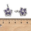 Brass Micro Pave Cubic Zirconia Rotatable Pendants KK-A287-11A-P-3