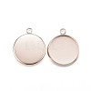 Ion Plating(IP) 304 Stainless Steel Pendant Cabochon Settings STAS-G127-13-14mm-RG-1