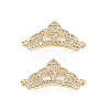 Brass Micro Pave Clear Cubic Zirconia Connetor Charms KK-E068-VB047-2