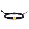 Alloy Heart with Letter Pattern Bead Braided Bead Bracelets FS-WGEB992-20-1