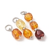 3Pcs 3 Styles Natural Amber Pendants PALLOY-JF05367-2