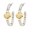 Rack Plating Brass Heart Stud Earrings EJEW-H117-04GP-1