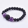 Natural Amethyst Beaded Necklaces & Stretch Bracelets Jewelry Sets SJEW-JS00918-05-5