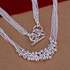 Popular Silver Color Plated Brass 6-strand Chain Necklaces NJEW-BB12671-2
